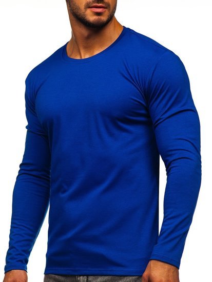 Longsleeve senza stampa da uomo blu cobalto Bolf 2088L