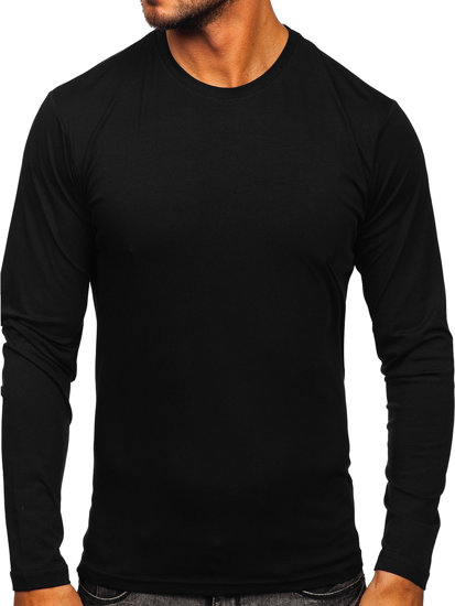 Longsleeve senza stampa da uomo nero Bolf 1209