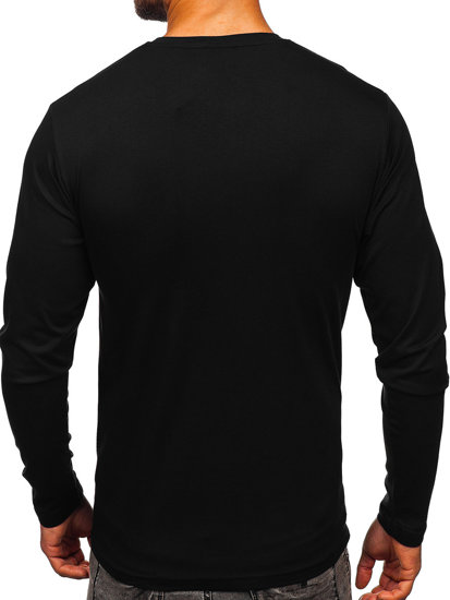 Longsleeve senza stampa da uomo nero Bolf 1209