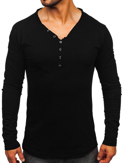 Longsleeve senza stampa da uomo nero Bolf 5059