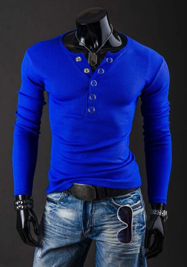 Longsleeve sezna stampa da uomo bluette Bolf 145362