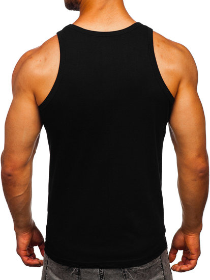 Maglietta Bodybuilding tank top con stampa nero-grafite Bolf 14834