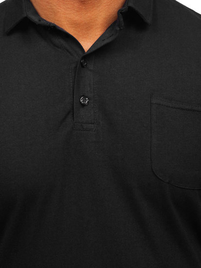 Maglietta polo in cotone da uomo nera Bolf 143006