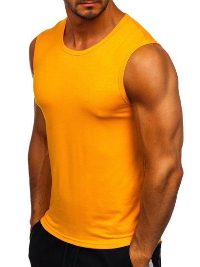 Maglietta tank top senza stampa arancione Bolf 99001