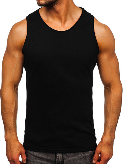 Maglietta tank top senza stampa da uomo nera Bolf 1205