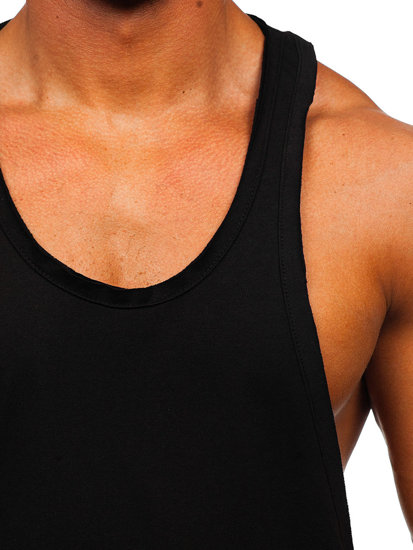 Maglietta tank top senza stampa da uomo nera Bolf 1245