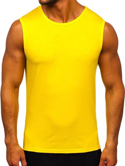 Maglietta tank top senza stampa gialla-fluorescente Bolf 99001