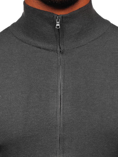 Maglione a zip da uomo antracite Bolf MM6004