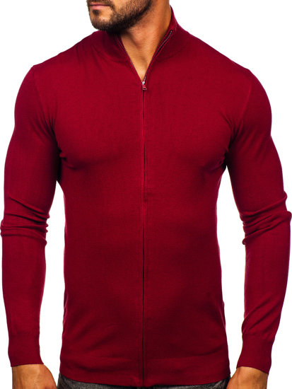 Maglione a zip da uomo bordò Bolf MM6004