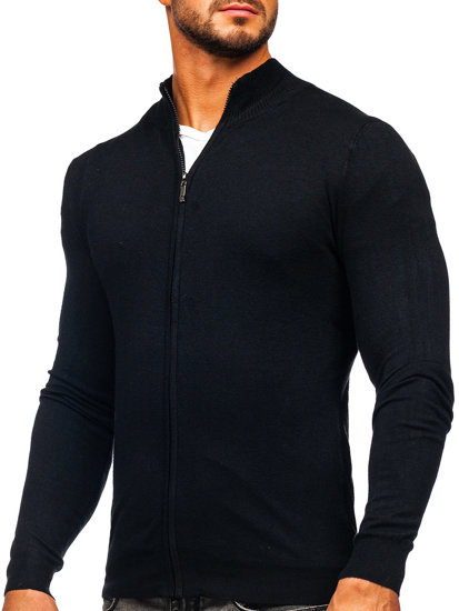 Maglione a zip da uomo nero Bolf YY07