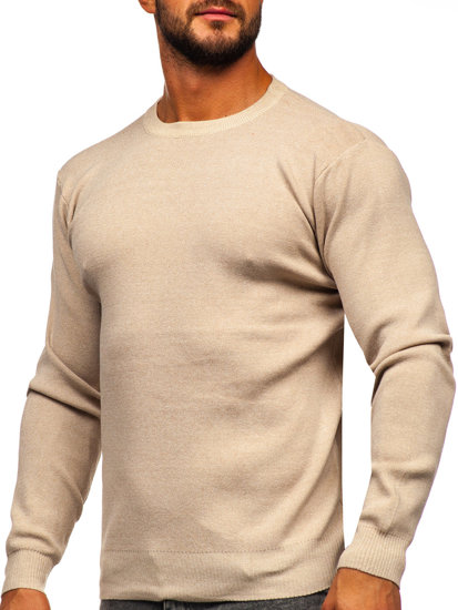 Maglione basic da uomo beige Bolf S8502