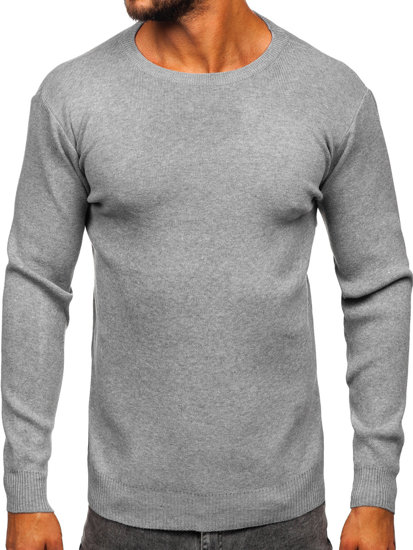 Maglione basic da uomo grigio Bolf S8506