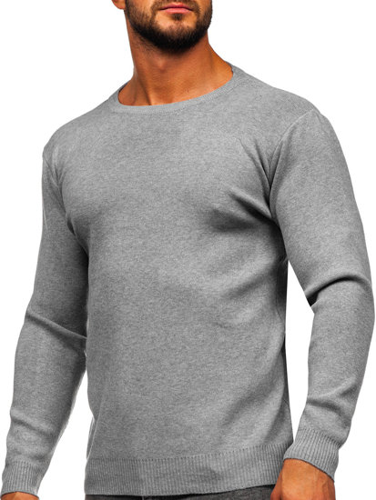 Maglione basic da uomo grigio Bolf S8506