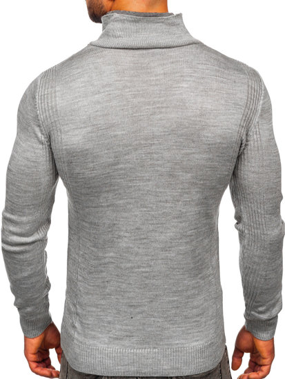 Maglione con colletto rialzato da uomo grigio Bolf 1008