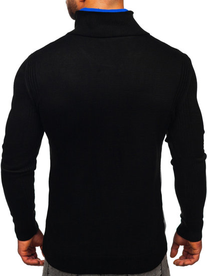 Maglione con colletto rialzato da uomo nero Bolf 1051