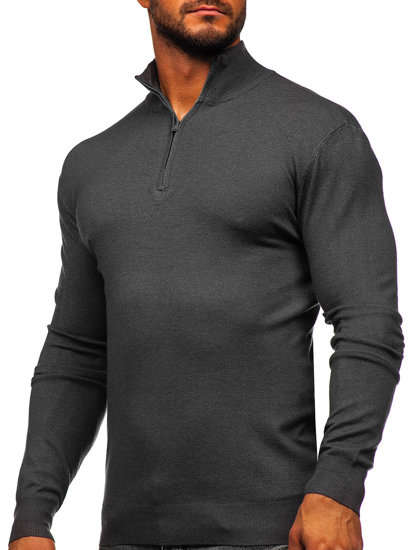 Maglione con collo alto da uomo antracite Bolf MM6007