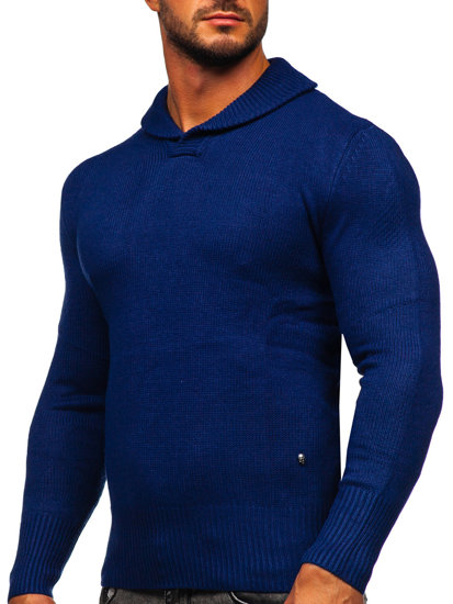 Maglione con collo alto da uomo blu Bolf MM6018