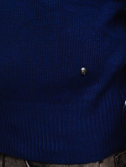 Maglione con collo alto da uomo blu Bolf MM6018