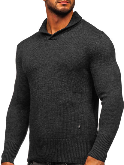 Maglione con collo alto da uomo grafite Bolf MM6018