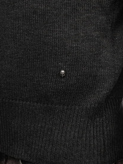 Maglione con collo alto da uomo grafite Bolf MM6018