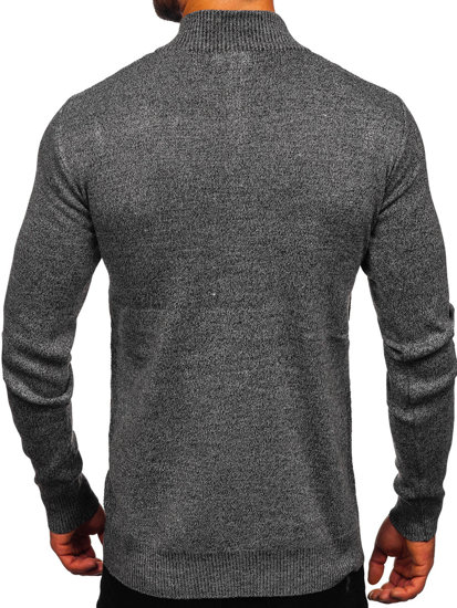 Maglione con collo alto da uomo grigio Bolf S8206