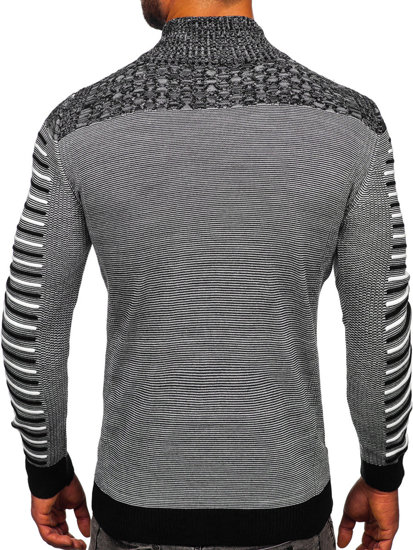 Maglione con collo alto da uomo nero Bolf 1028