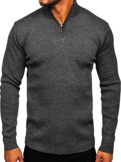 Maglione con collo alto da uomo nero Bolf S8279