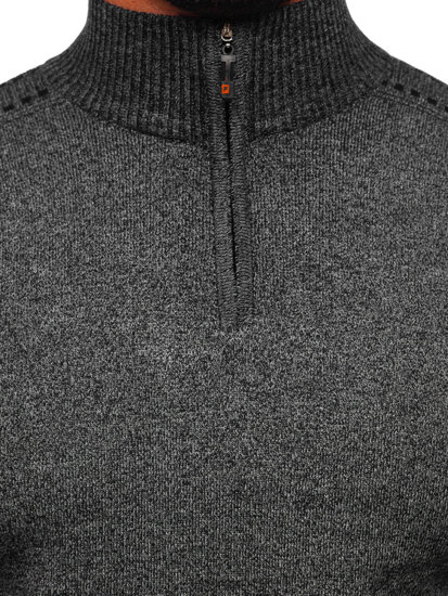 Maglione con collo alto da uomo nero Bolf S8279