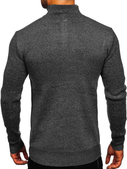 Maglione con collo alto da uomo nero Bolf S8279