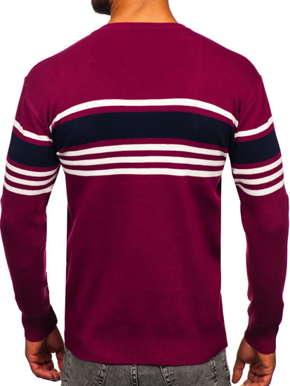 Maglione con scollo a V da uomo viola Bolf S8536