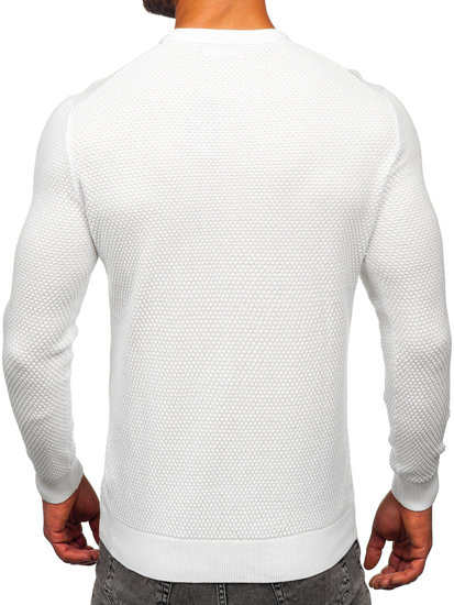 Maglione in cotone da uomo bianco Bolf W6-21344