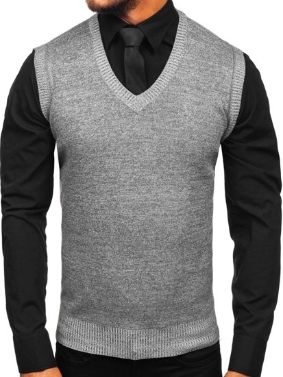 Maglione senza maniche da uomo grigio Bolf 8121