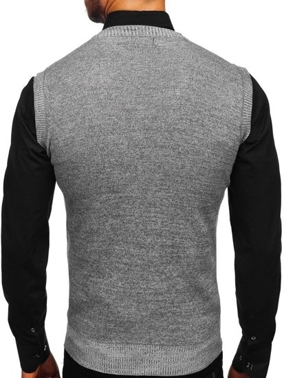 Maglione senza maniche da uomo grigio Bolf 8121