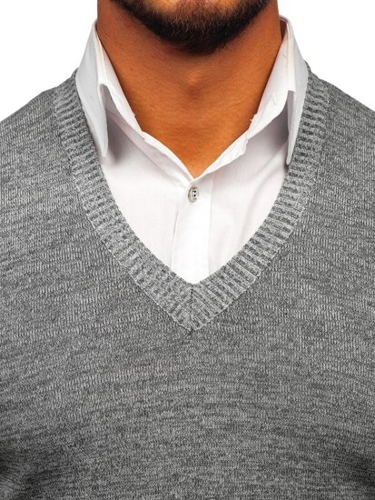 Maglione senza maniche da uomo grigio Bolf 8121