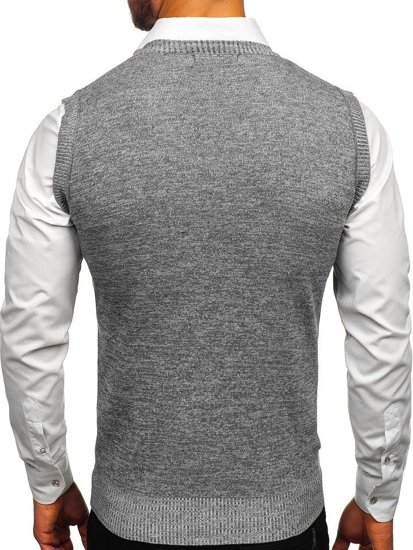 Maglione senza maniche da uomo grigio Bolf 8121