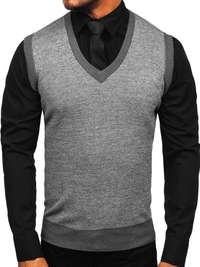 Maglione senza maniche da uomo grigio Bolf 8131