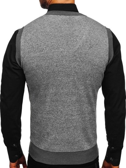 Maglione senza maniche da uomo grigio Bolf 8131