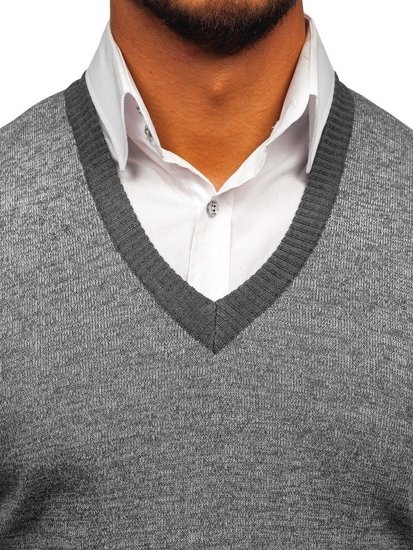 Maglione senza maniche da uomo grigio Bolf 8131