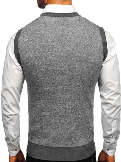 Maglione senza maniche da uomo grigio Bolf 8131