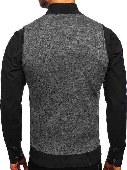 Maglione senza maniche da uomo nero Bolf 8131