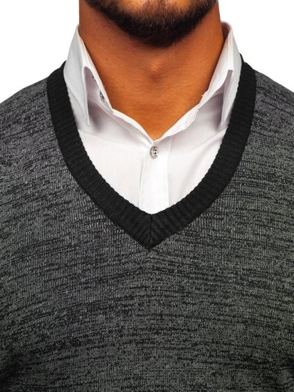 Maglione senza maniche da uomo nero Bolf 8131