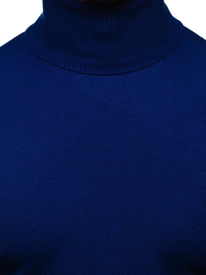 Maglione tipo dolcevita senza stampa da uomo azzurro Bolf YY02