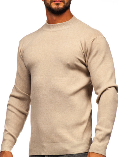 Maglione tipo lupetto basic da uomo beige Bolf S8561