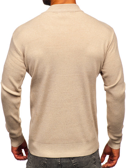 Maglione tipo lupetto basic da uomo beige Bolf S8561