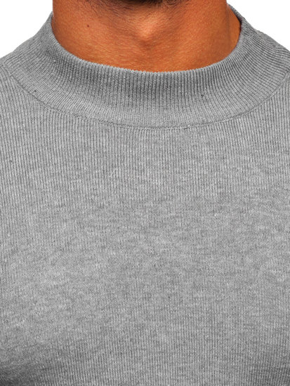 Maglione tipo lupetto basic da uomo grigio Bolf S8563