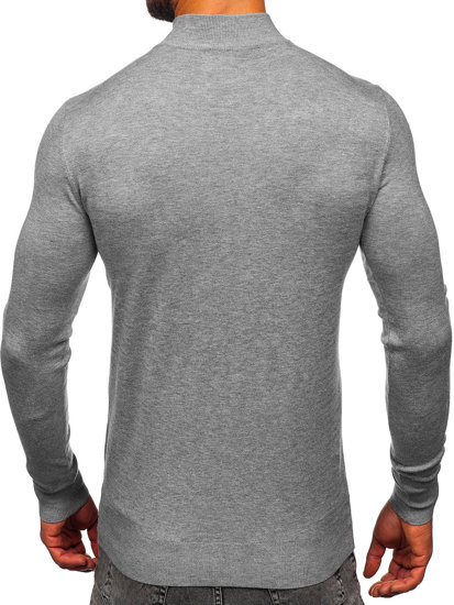 Maglione tipo lupetto basic da uomo grigio Bolf W1-1725