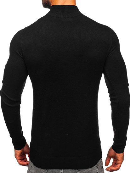 Maglione tipo lupetto basic da uomo nero Bolf W1-1725