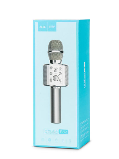 Microfono karaoke bluetooth argentato BK3