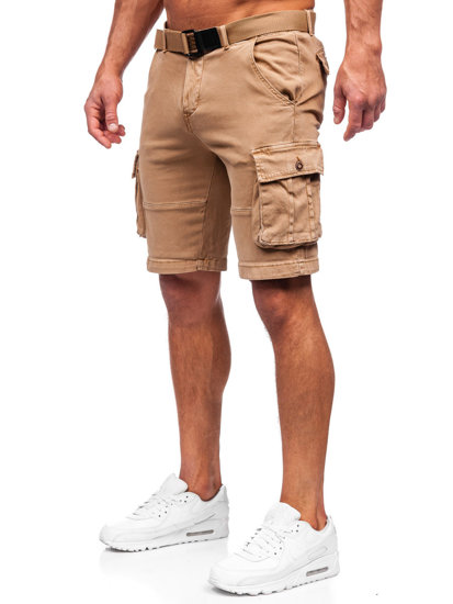 Pantaloncini cargo con cintura da uomo cammello Bolf MP0109K