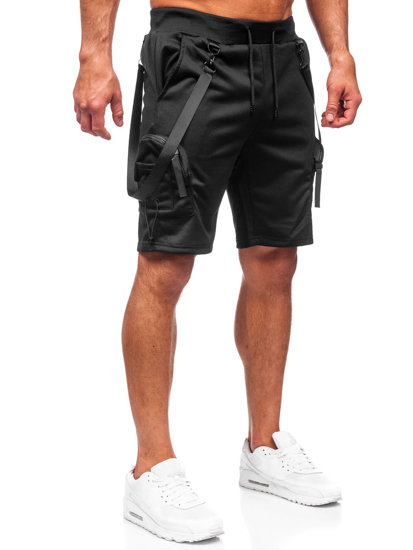 Pantaloncini cargo di tuta da uomo neri Bolf HS7179